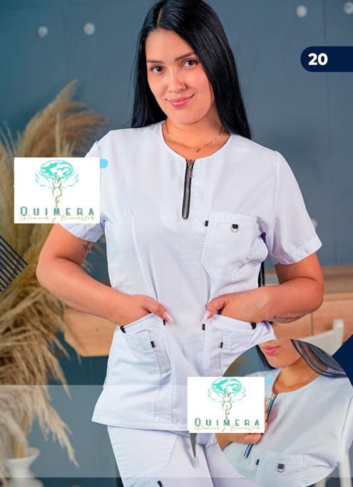 Uniforme Dama Antifluido Lycrado , tela nacional o lisa o corrugado